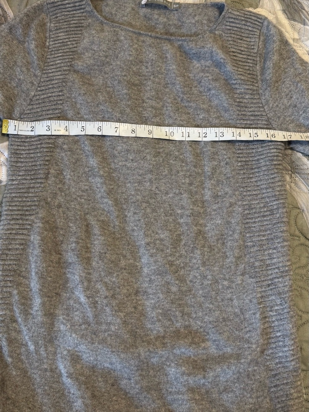 InCashmere Heather Gray Crewneck Cashmere-Blend Sweater - Picture 7 of 8